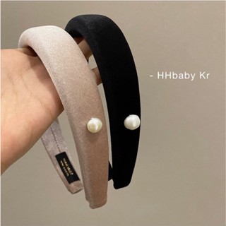 【HHBABY KR】韓國進口 法式復古一顆珍珠絲絨髮箍網紅海綿頭箍221117-15
