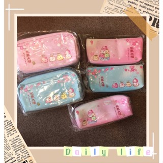 愛買物 現貨 元氣櫻花麻糬卡通帆布包 皮革筆袋拉鍊化妝包拉鍊收納包 閨蜜聖誕節交換禮物 幼兒園幼稚園小學生小朋友生日禮物