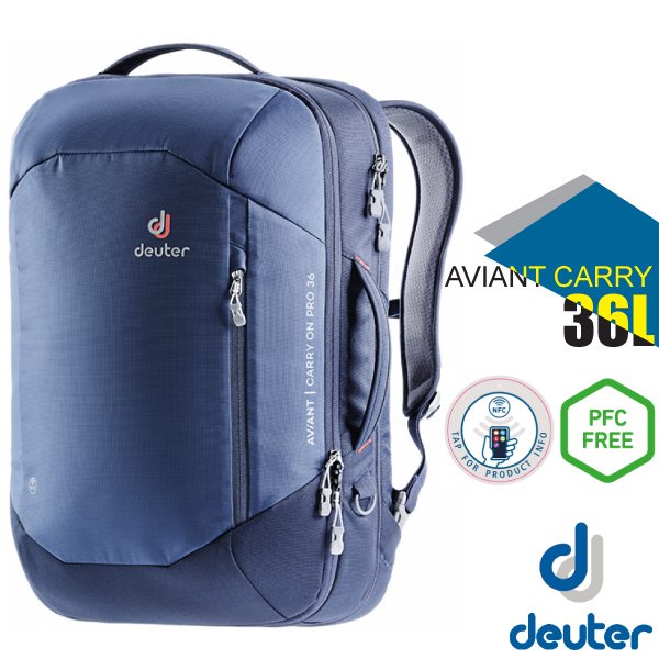 【Deuter】多功能電腦背包 36L AVIANT CARRY ON 15吋筆電 健行登山背包_藍_3510220
