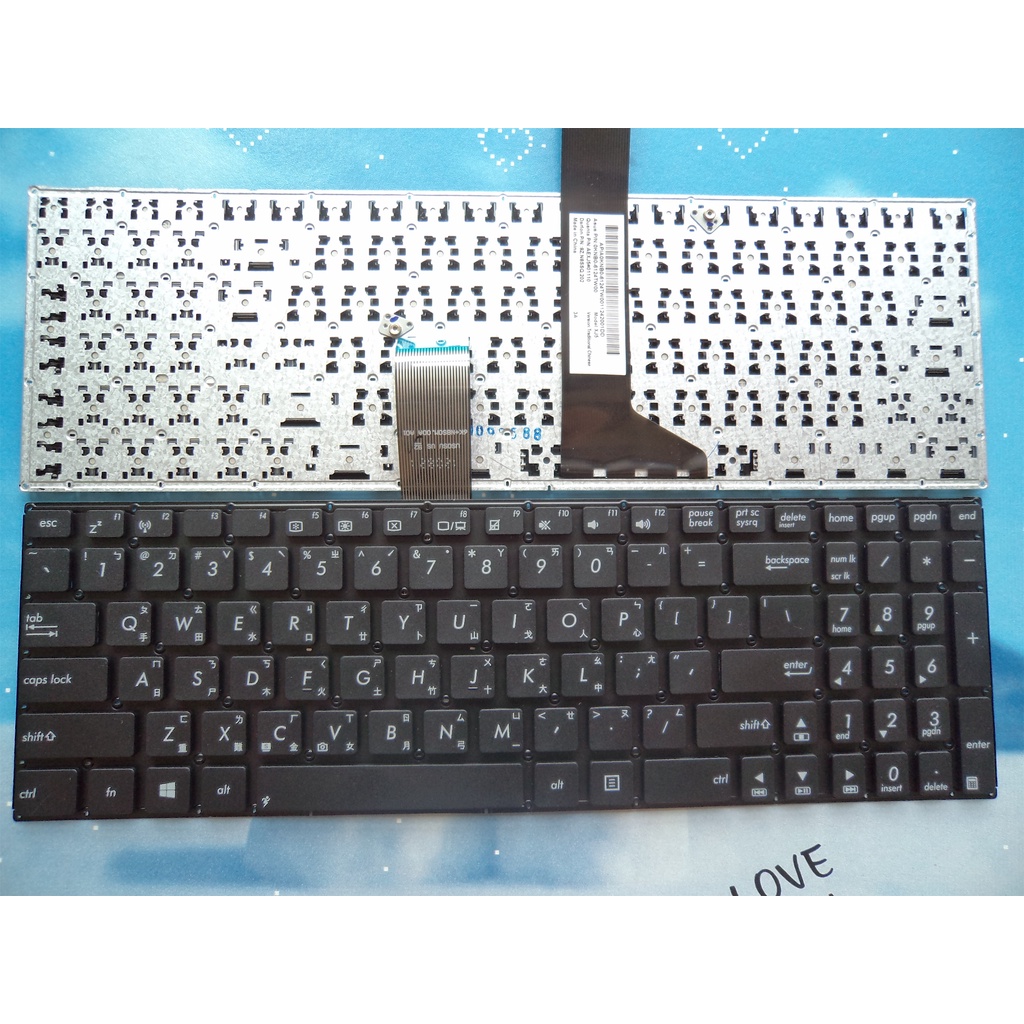 ASUS 華碩X550 X550C X501 X502 K550 A550 Y581 X550V X552C中文繁體鍵盤