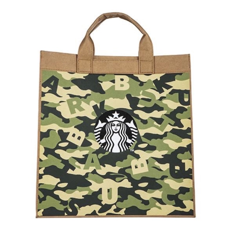 Starbucks星巴克風格迷彩大禮袋提袋