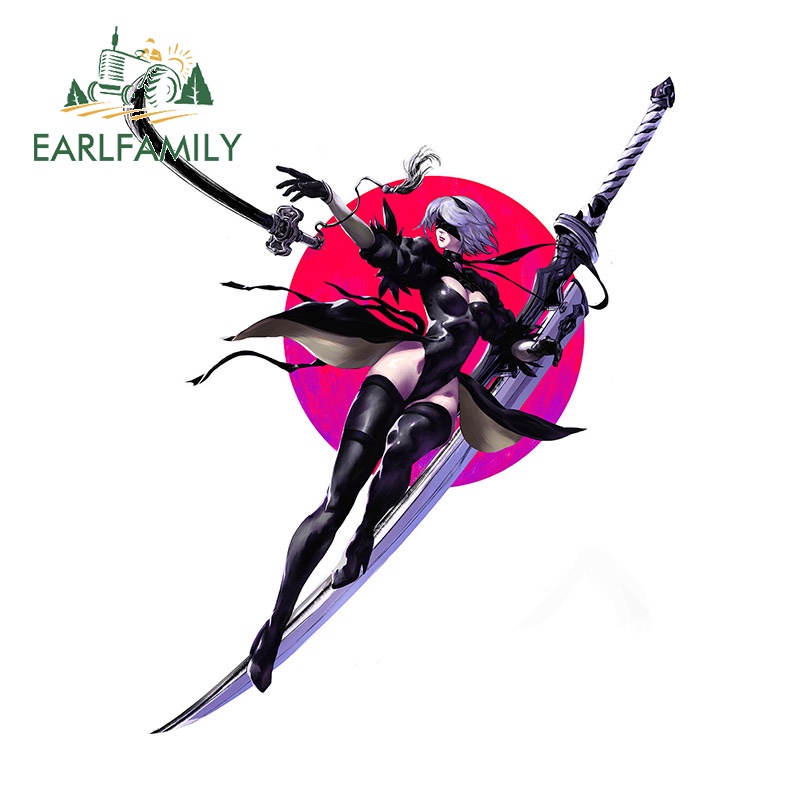 EARLFAMILY 13cm x 10.8cm 日本 2B 汽車貼紙動漫 ATV 大篷車電動自行車防刮防水 JDM 貼