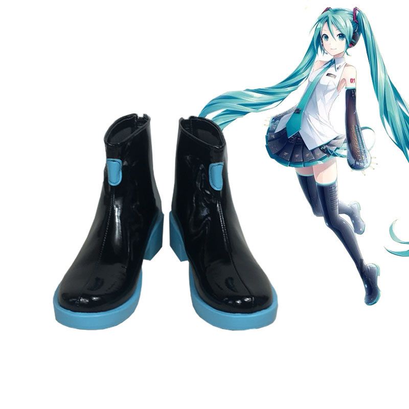 Cos鞋 可定制初音未來公式服COS鞋 COSplay鞋來圖定做
