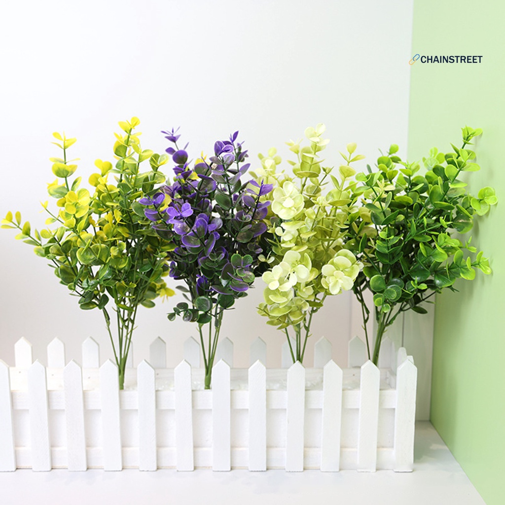 [花花的世界] 仿真綠植 大尤加利花束餐桌花壇插花 裝飾塑膠假花植物牆配材金錢草