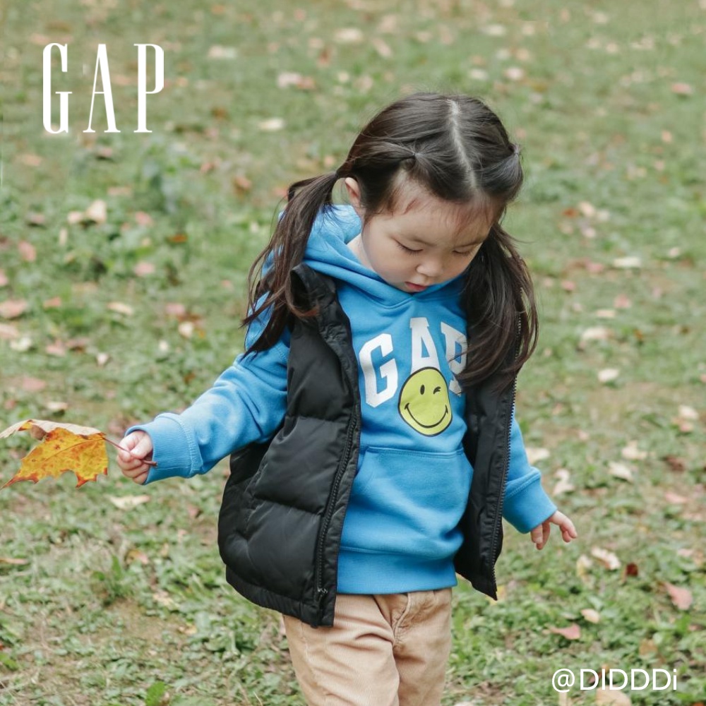 Gap 幼童裝 Gap x SMILEY聯名 刷毛帽T-亮藍色(516169)