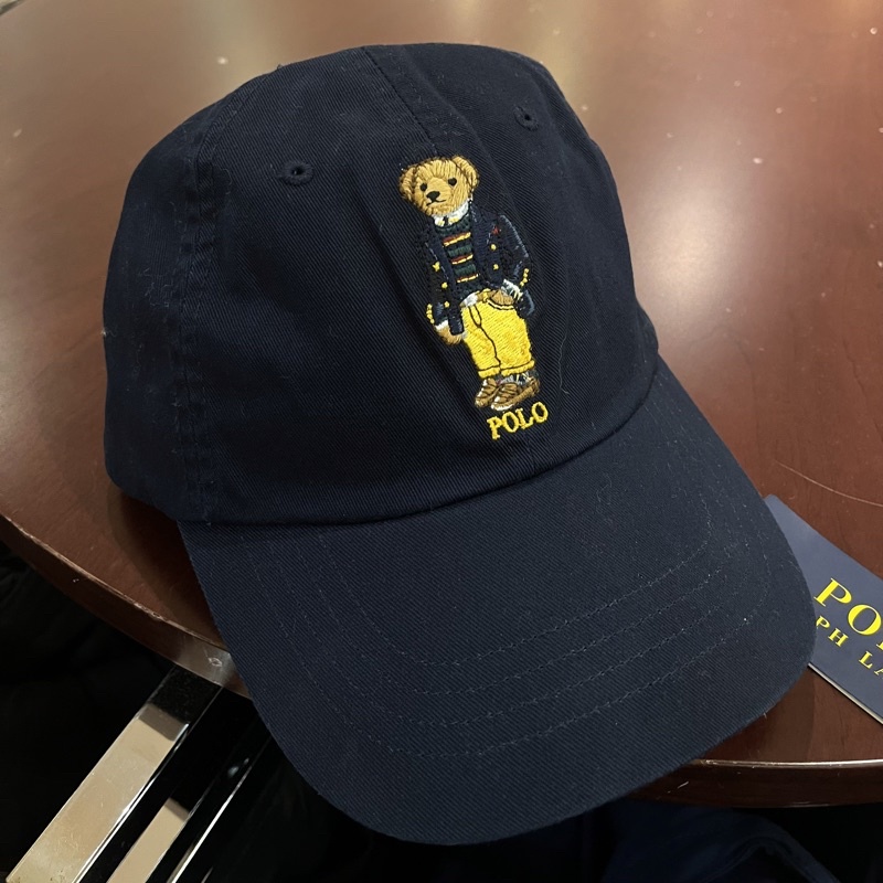 👑日本專櫃✨POLO RALPH LAUREN  polo熊老帽  藍底黃logo