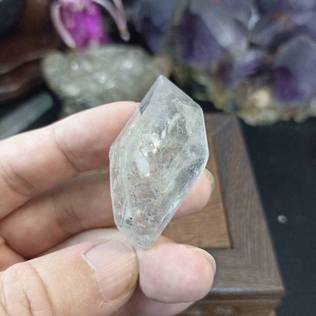 飛水晶-78雙尖水膽水晶原礦