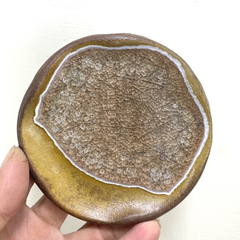 《野趣小品盆栽》手工水盤．陶盤．結晶釉(10.5cm)#