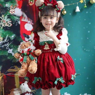 🔥🔥【聖誕節】聖誕節兒童服裝 元旦洛麗塔公主裙 兒童Lolita洋裝 小女孩新年圣誕連衣裙 聖誕洋裝 兒童洋裝