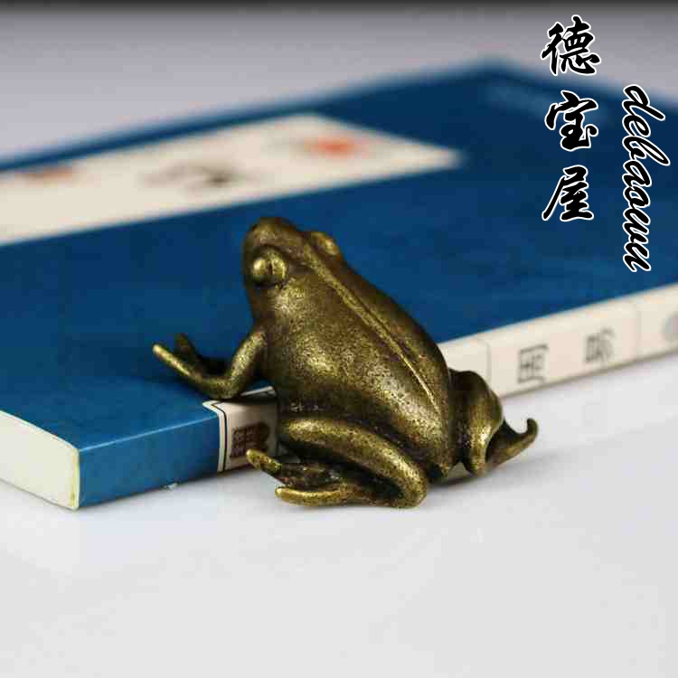 銅製　蛙　カエル　文鎮　470g カエル 銅製文鎮