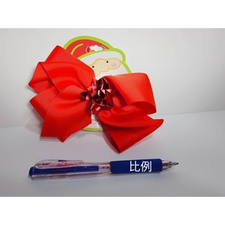 耶誕紅色大蝴蝶結加小彩球 可愛聖誕髮夾 造型飾品聖誕派對