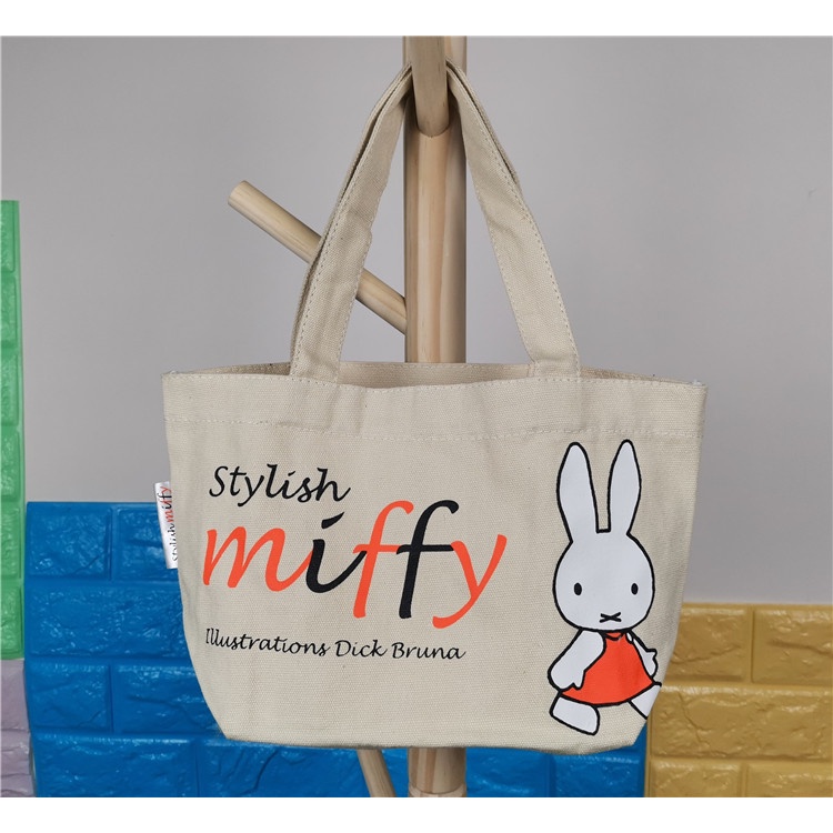 全新日本Miffy米菲兔帆布手提袋 外出袋 萬用袋 日幣1500