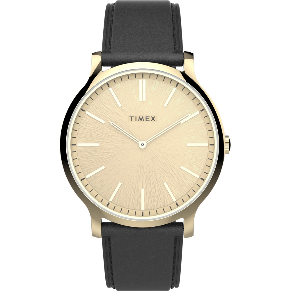 【TIMEX】天美時 風格系列 超薄時尚手錶 (香檳金x黑 TXTW2V43500)