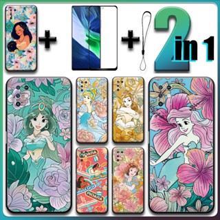 2 合 1 適用於 Infinix Note 10 11i 手機殼帶鋼化玻璃陶瓷螢幕保護膜公主