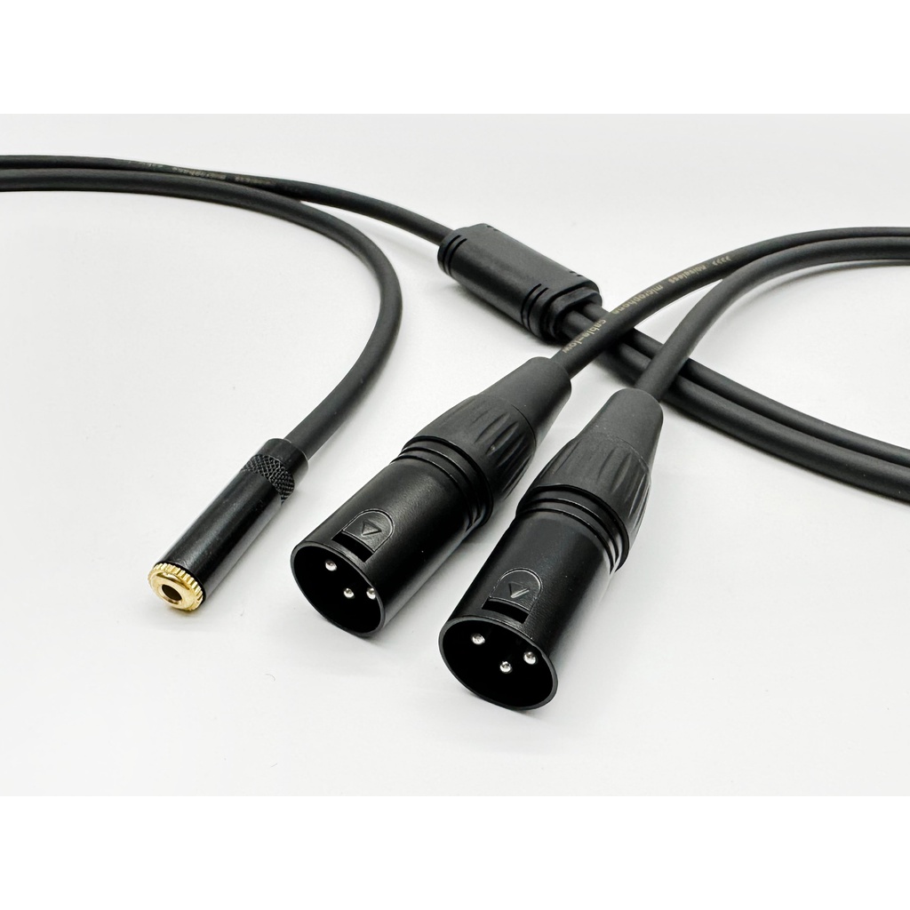 高級線 XLR對3.5母 一分二 一轉二 Y線 3.5mm 母頭 監聽喇叭專用 3.5mm母頭