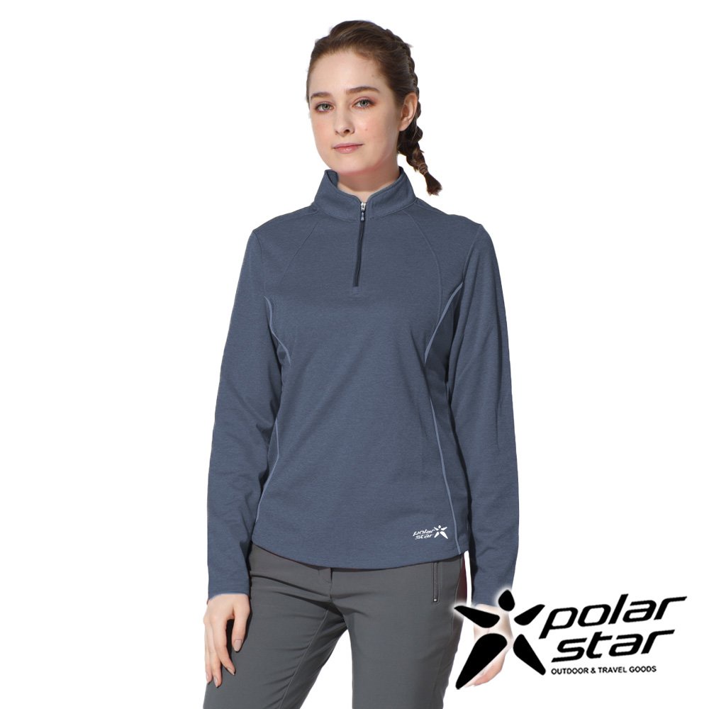 【PolarStar】女 立領長袖保暖上衣『深藍』P22222