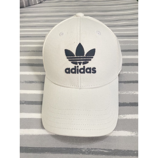 adidas Originals白色三葉草鴨舌帽/棒球帽/老帽