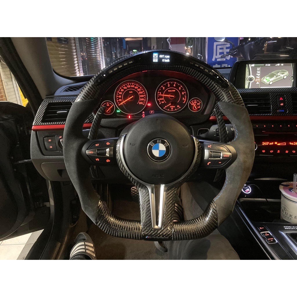 寶馬 BMW F32 F36超轉方向盤 428超轉燈方向盤 420碳纖維方向盤 435麂皮方向盤