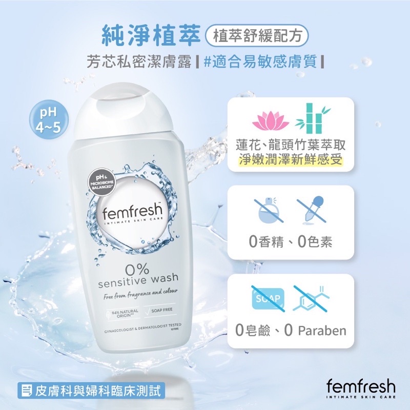 【femfresh芳芯】私密潔膚露 250ml 全新包裝 │台灣總代理