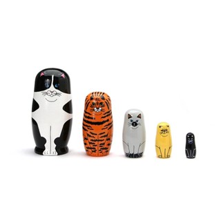 日本 DETAIL Midori Komatsu Feline 5 俄羅斯娃娃擺飾 eslite誠品