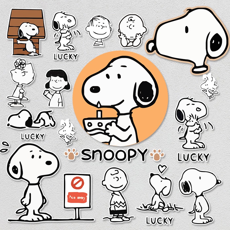 史努比貼紙 Snoopy貼紙 筆電貼紙 水杯 ipad 手機殼 收納箱 裝飾貼畫 防水