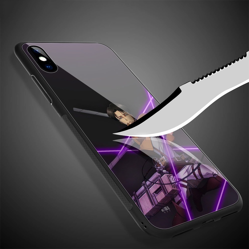 Image of Iphone SE 2020 13 Mini Pro Max 軟邊鋼化玻璃保護套 XK3 動漫進擊的巨人 Levi 手機 #8