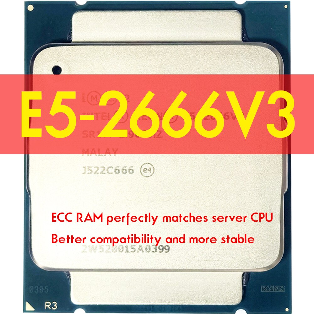 至強 E5 2666 V3 處理器 SR1Y7 2.9Ghz 10 核 135W 插槽 LGA 2011-3 CPU E