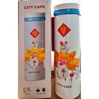 7-11。CITY CAFEx膳魔師不鏽鋼真空保溫杯(鼠年大吉) 500ml