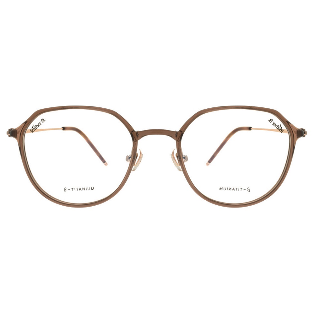 CARIN 光學眼鏡 AIR P C2 (CF2A11 C2) 不規則多邊圓框 眼鏡框 - 金橘眼鏡