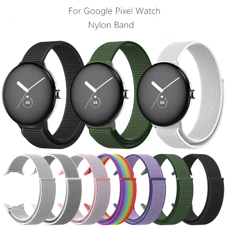 適用於 Google Pixel Watch 2/1代尼龍回環運動錶帶 谷歌Pixel手錶錶帶配件 時尚一體尼龍透氣錶帶