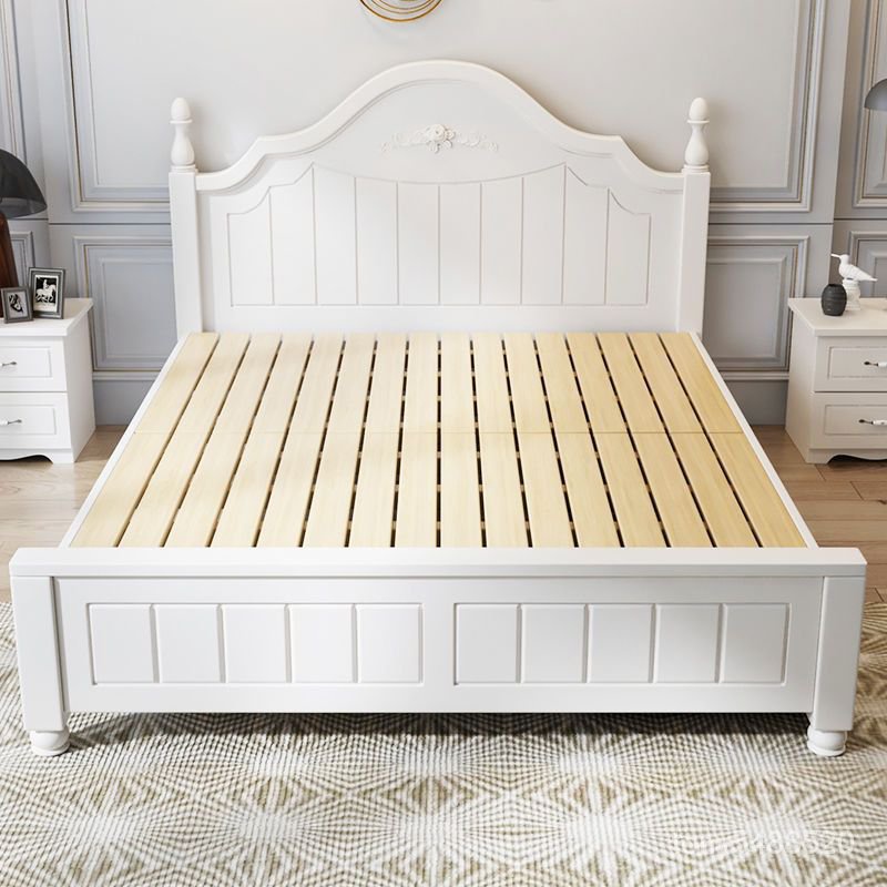 實木床雙人1.8x2米主臥大床1.5米傢用歐式單人床1.2m簡約齣租房床 高腳床 鐵床架 雙層床 上下床 儲物多功能床架