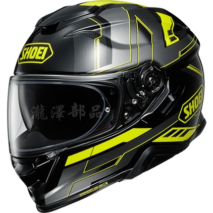 瀧澤部品 日本 SHOEI GT-AIR II 2 全罩安全帽 TC-3 APERTURE 黑黃 彩繪 加長內墨片 通勤