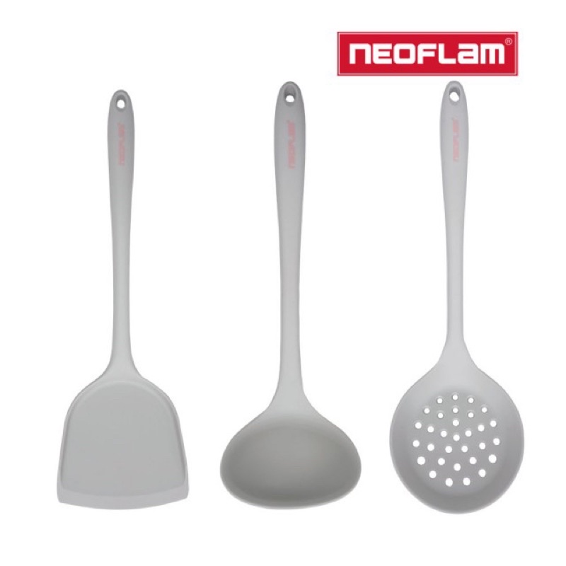 Neoflam Premium矽銀FIKA鍋鏟/湯勺/漏勺廚具三件組