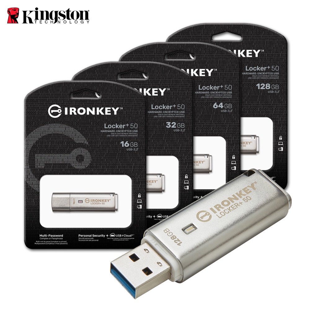 Kingston 金士頓 IronKey Locker+ 50 16G 32G 64G 128G USB 加密 隨身碟