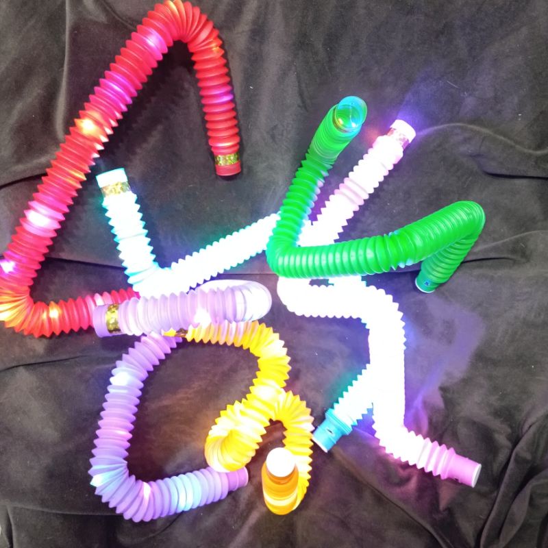 可指定色 大支 LED 發光 水管 馬卡龍 減壓 大款 伸縮 拉拉管 舒壓 塑膠 玩具 伸縮管 波紋感 波紋管 舒壓管