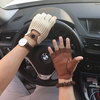手套 機車手套 半指開車手套 皮手套 美國鹿皮復古機車哈雷摩托車真皮手套男女騎行薄款透氣耐磨