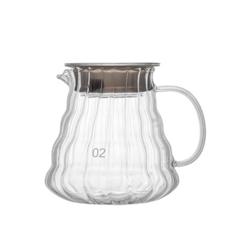 耐熱玻璃 分享咖啡壺 冰滴濾 V60 豎紋 簡易手沖 冷水壺 500ml 耐熱玻璃壺 冷水壺