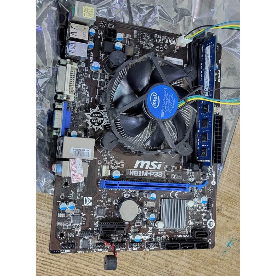 中古良品 intel i5-4460 CPU + 微星MSI H81M-P3主機板 + 8G記憶體 含擋板 1150元