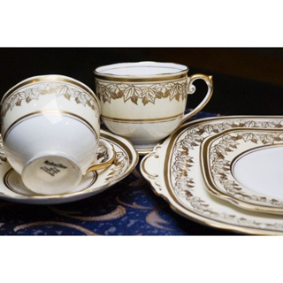 【旭鑫】Roslyn 金葉子 英國 骨瓷 瓷器 下午茶 杯組 茶杯 咖啡杯 蛋糕盤 E.48