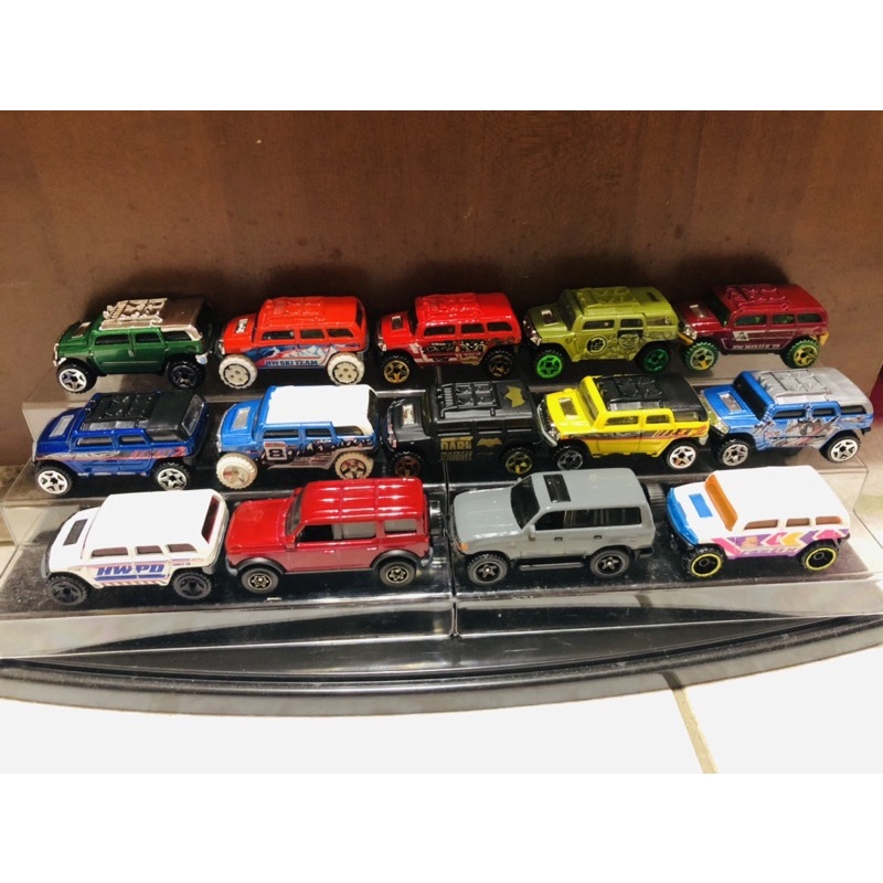 全部14台 含展示盒 1/64 1:64 模型車 風火輪 悍馬車 越野車 吉普車 大腳車 Rockster 多美