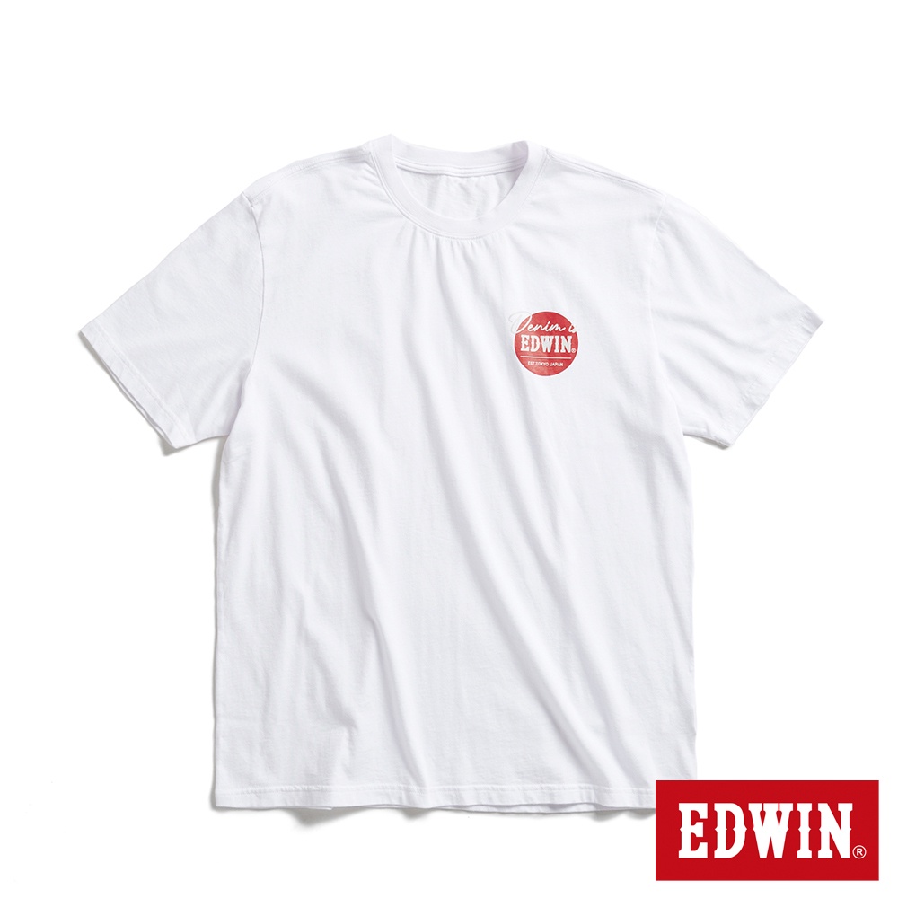 EDWIN 男款 網路獨家 圓標LOGO短袖T恤(白色)