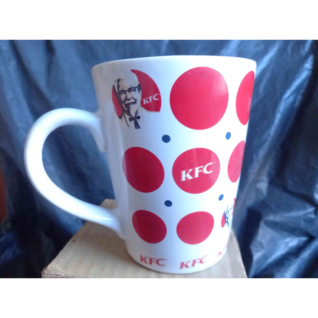 【KFC肯德基】1997年logo肯德基爺爺與24個紅點圖案~馬克杯/收藏品 (全新含盒）
