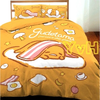 =YvH=蛋黃哥 涼被 鋪棉兩用被套 枕套 雙人 台灣製造 日本三麗鷗正版授權 Gudetama 黃色