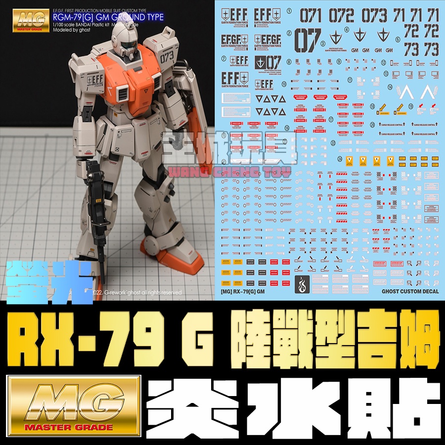 ◆王城玩具◆ 現貨  炎水貼 GHOST MG 08MS小隊 RX-79 G 陸戰型吉姆GM CGMG54