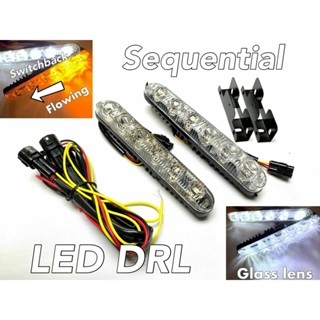 白光+黃光 12V 6 LED 小魚叉 防水 雙色 流光 轉向燈 日行燈 日間行車燈 警示燈 晝行燈 霧燈 通用款