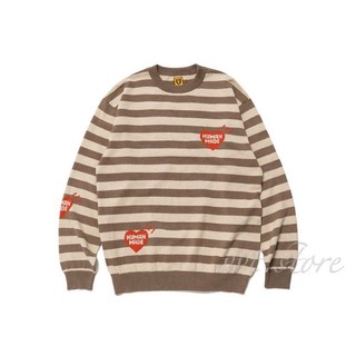 HUMAN MADE 22AW STRIPED L/S KNIT SWEATER 愛心 條紋 針織衫 毛衣