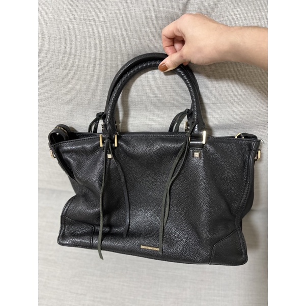 二手 Rebecca Minkoff  Regan Satchel, Black,黑色 機車包