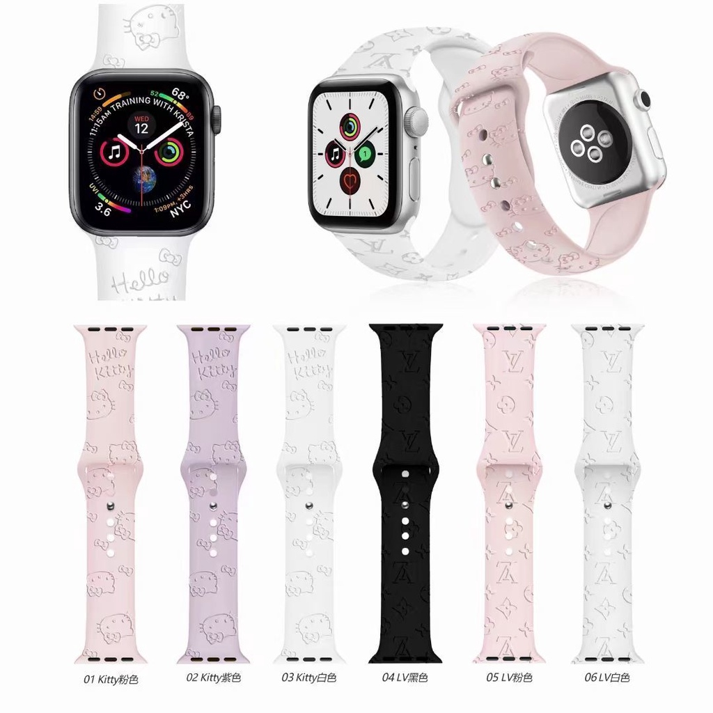 適用蘋果Apple Watch7智能手錶錶帶iWatch4/5/6/SE矽膠潮牌