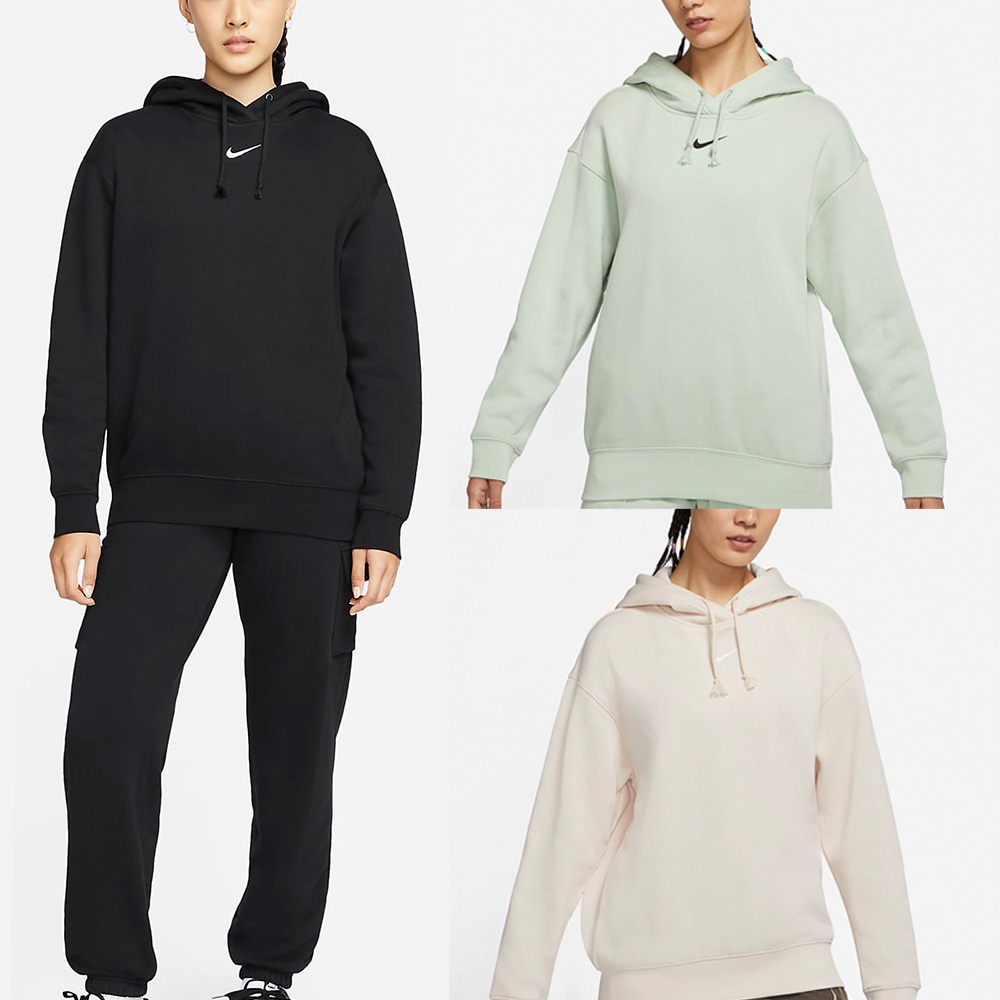 NIKE 帽T 長袖上衣 運動上衣 ESSNTL 女 DJ7669010 黑 DJ7669-017-219 淺綠 米白