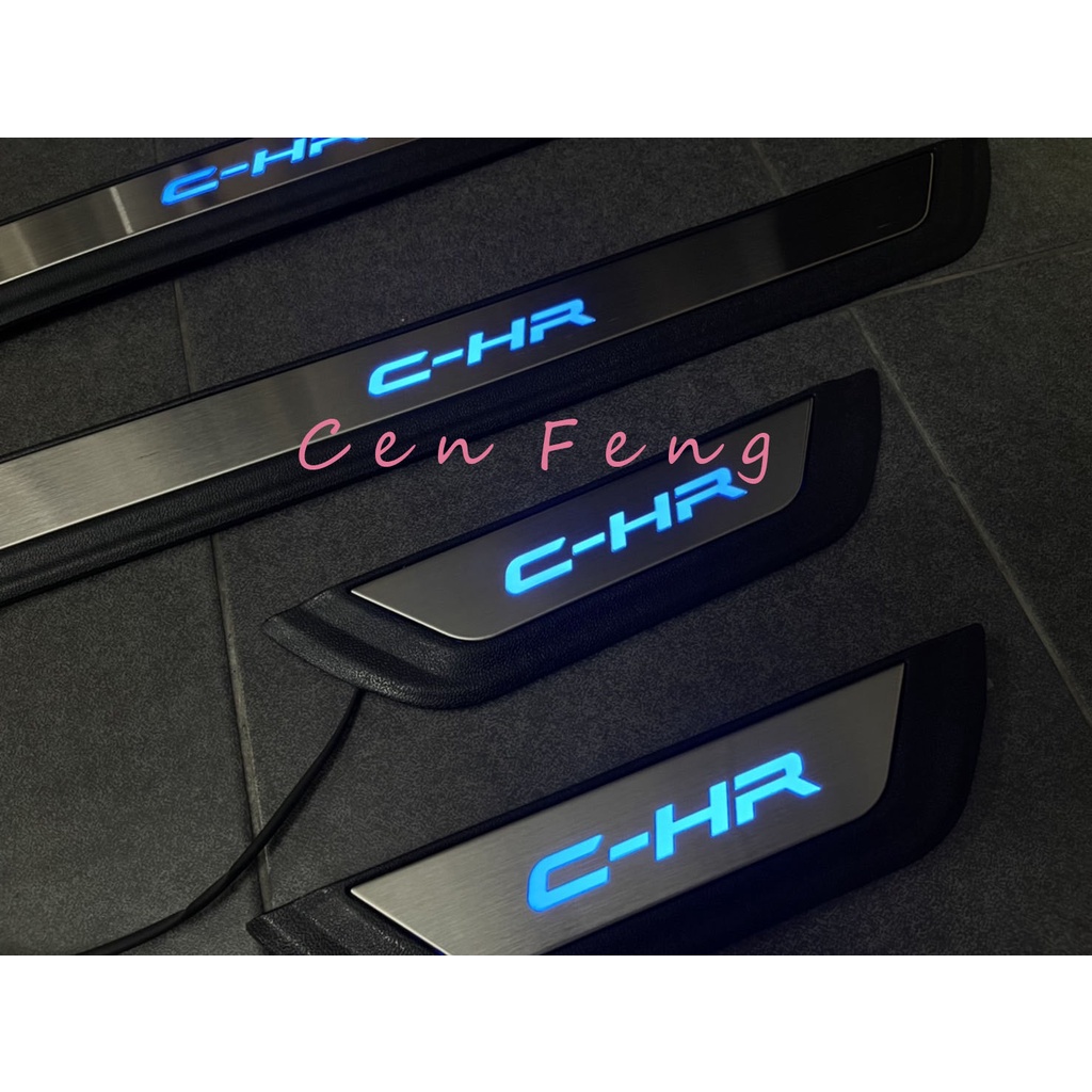 涔峰ＣＦ☆(藍光)TOYOTA CHR C-HR LED 迎賓踏板 外門檻條 白金踏板 不鏽鋼踏板 防刮